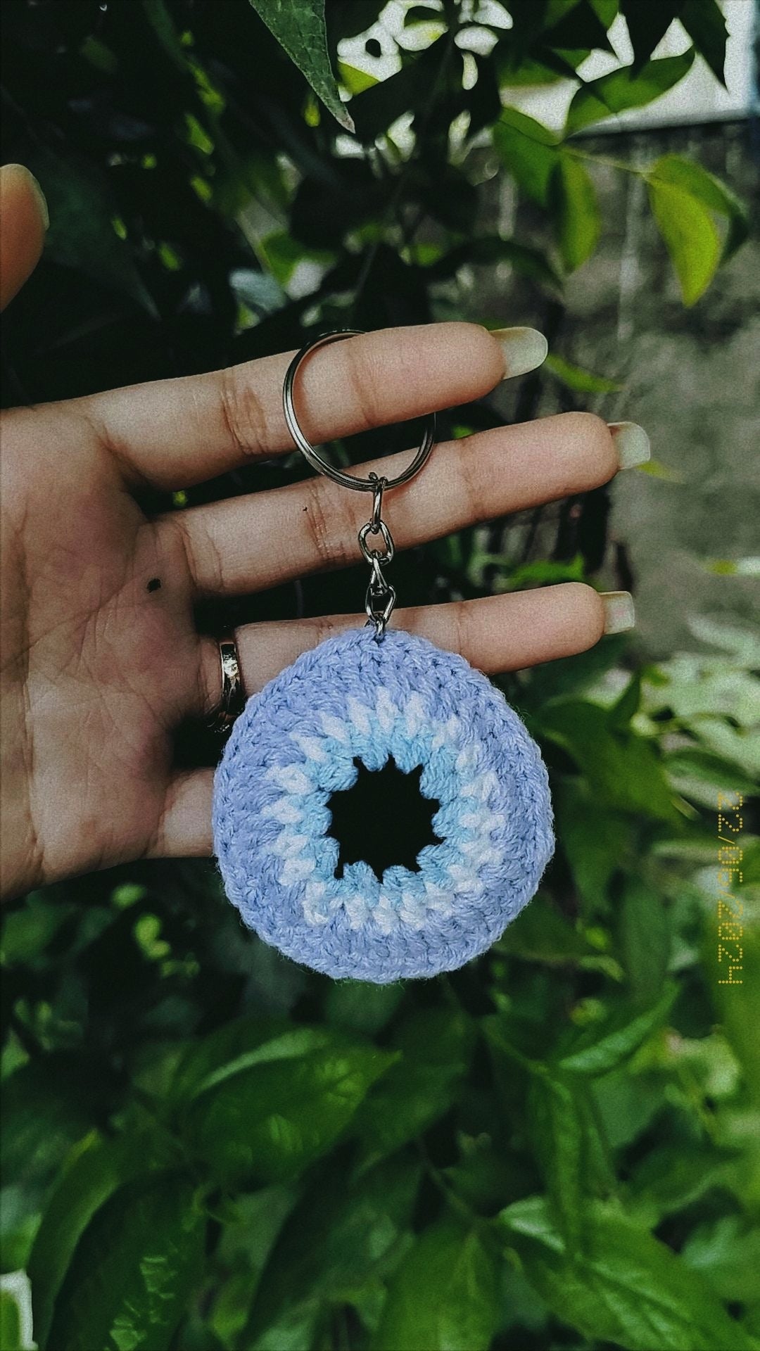 Crochet Evil Eye Keychain – Blue Amigurumi Charm for Protection & Style