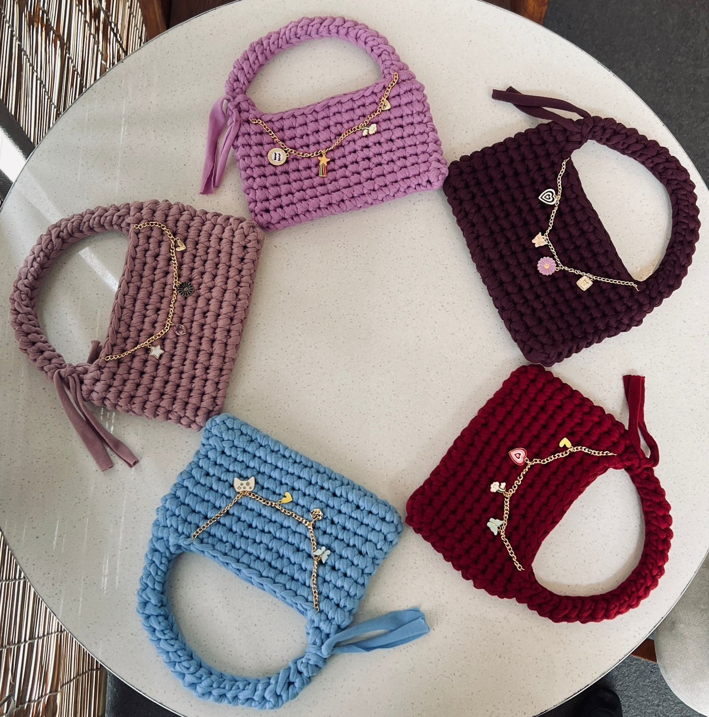 CharmLoop Crochet Handbag – Pastel & Bold Edition