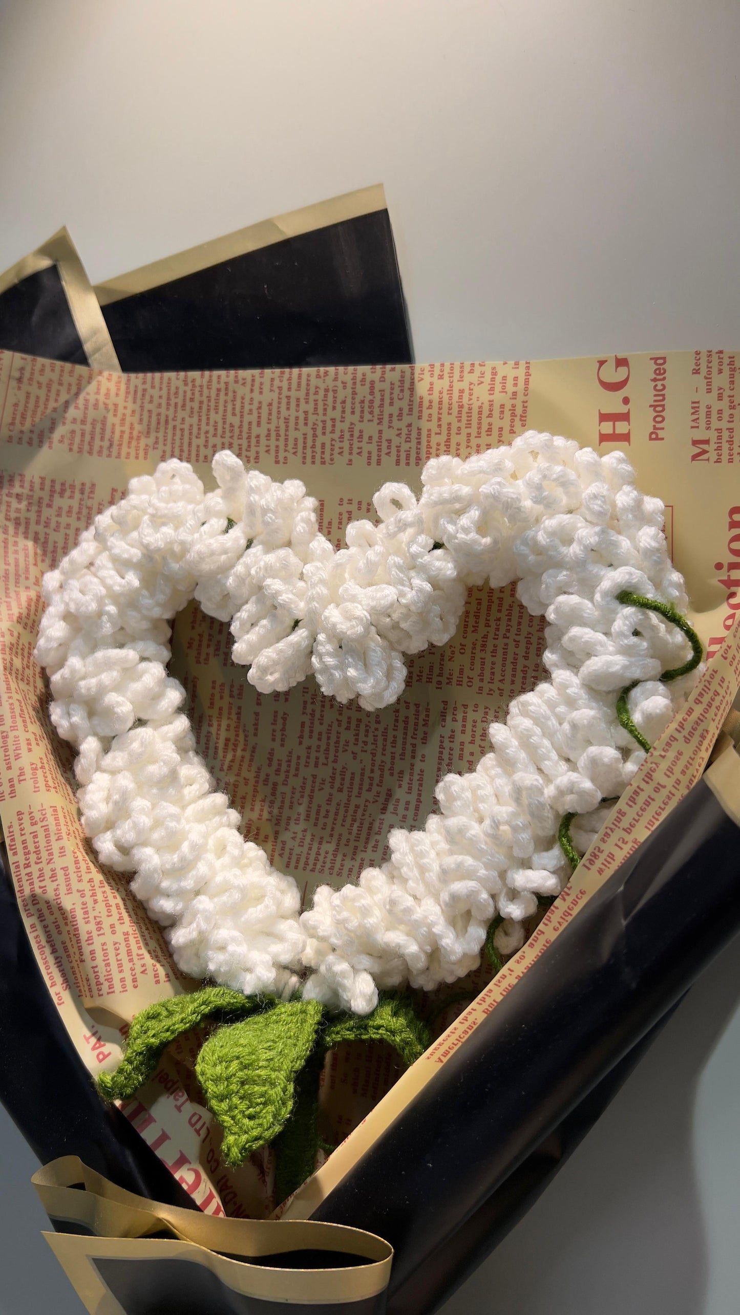 Handcrafted Crochet Heart Flower Bouquet